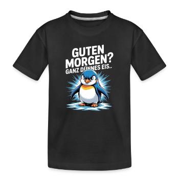 Bonjour? Glace très mince ! Pingouin drôle - T-shirt bio Premium Enfant - noir - Devant