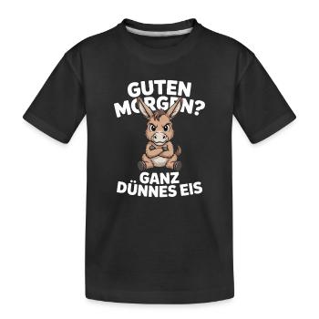 Bonjour? Glace très mince ! Drôle d’âne - T-shirt bio Premium Enfant - noir - Devant