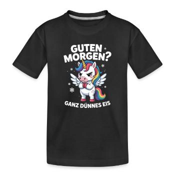 Bonjour? Glace très mince ! Licorne drôle - T-shirt bio Premium Enfant - noir - Devant