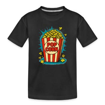 Popcorn - Kinder Premium Bio T-Shirt - Schwarz - Vorne