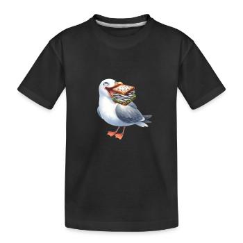 Mer du Nord Mer Baltique Mouette Mouettes Hareng maritime - T-shirt bio Premium Enfant - noir - Devant
