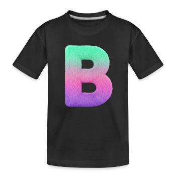 Lettre B avec fourrure et dégradé pastel - T-shirt bio Premium Enfant - noir - Devant