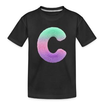 Lettre C aspect fourrure et dégradé de couleurs - T-shirt bio Premium Enfant - noir - Devant