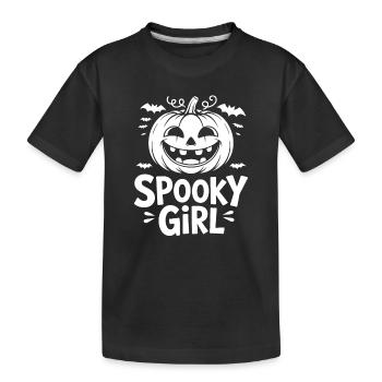Gruselige Kürbismaske für Halloween - Kinder Premium Bio T-Shirt - Schwarz - Vorne