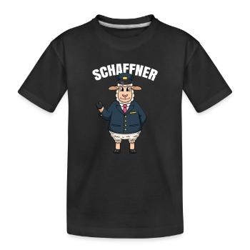 Contrôleur de conducteur de train de mouton Conducteur de mouton - T-shirt bio Premium Enfant - noir - Devant
