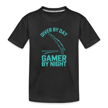 Kunstspringen Turmspringer Sprungbrett - Kinder Premium Bio T-Shirt - Schwarz - Vorne