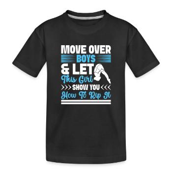 Kunstspringen Turmspringer Sprungbrett - Kinder Premium Bio T-Shirt - Schwarz - Vorne