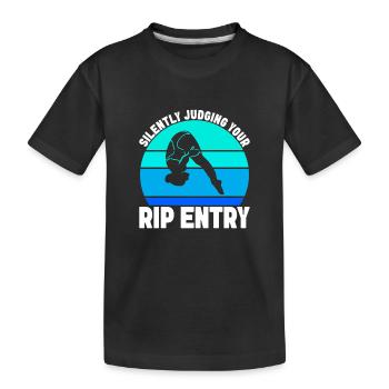 Kunstspringen Turmspringer Sprungbrett - Kinder Premium Bio T-Shirt - Schwarz - Vorne