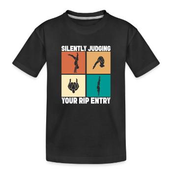 Kunstspringen Turmspringer Sprungbrett - Kinder Premium Bio T-Shirt - Schwarz - Vorne