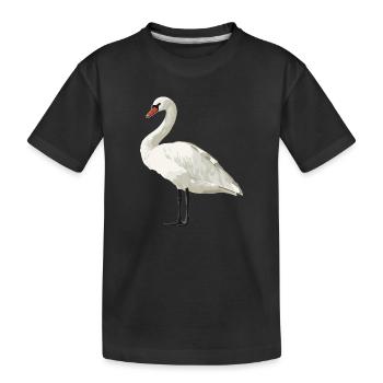 Schwäne Schwan - Kinder Premium Bio T-Shirt - Schwarz - Vorne