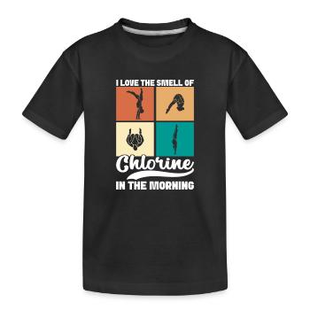 Kunstspringen Turmspringer Sprungbrett - Kinder Premium Bio T-Shirt - Schwarz - Vorne