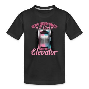 Elevator toddler & kids - Kids' Premium Organic T-Shirt - black - Front