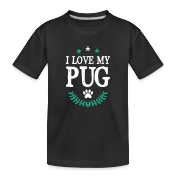 Pug Mops - Kids' Premium Organic T-Shirt - black - Front