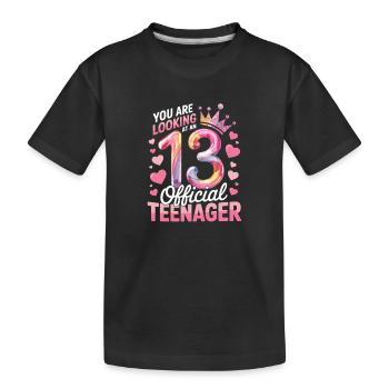 13th birthday teenager gift - Kids' Premium Organic T-Shirt - black - Front