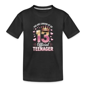 13th birthday teenager gift - Kids' Premium Organic T-Shirt - black - Front