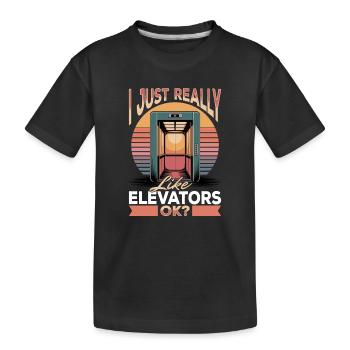 Elevator toddler & kids - Kids' Premium Organic T-Shirt - black - Front