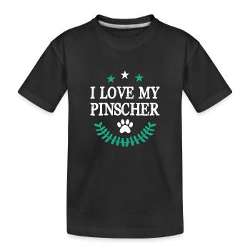 J’adore mon Pinscher - T-shirt bio Premium Enfant - noir - Devant