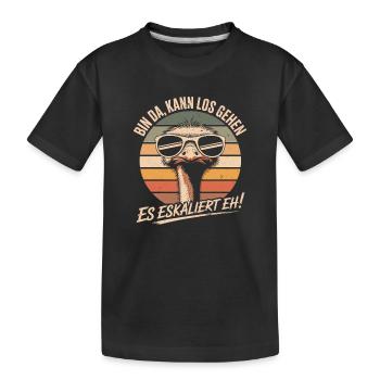 Strauss Je suis là, on y va. Ça s'intensifie de toute façon. - T-shirt bio Premium Enfant - noir - Devant