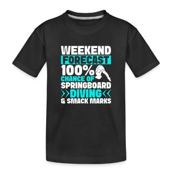 Kunstspringen Turmspringer Sprungbrett - Kinder Premium Bio T-Shirt - Schwarz - Vorne