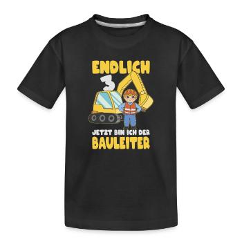 3rd Birthday Gift 3 Years Children's Birthday - Kids' Premium Organic T-Shirt - black - Front