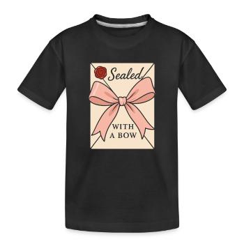 Coquette esthétique noeud motif girly pastel - T-shirt bio Premium Enfant - noir - Devant