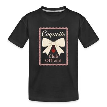 Coquette esthétique noeud motif girly pastel - T-shirt bio Premium Enfant - noir - Devant
