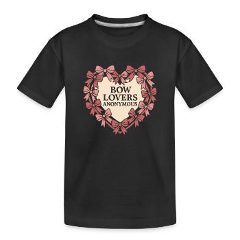 Coquette esthétique noeud motif girly pastel - T-shirt bio Premium Enfant - noir - Devant