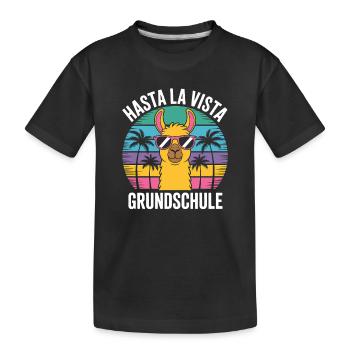 Cadeau de remise des diplômes de l'école primaire Lama Hasta La Vista - T-shirt bio Premium Enfant - noir - Devant