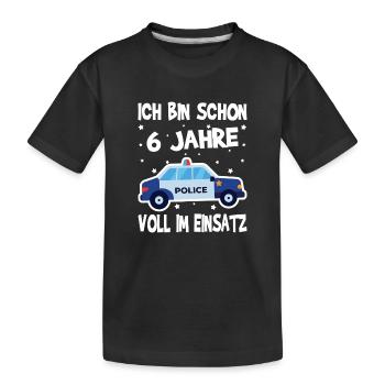 6th birthday gift 6 years children's birthday - Kids' Premium Organic T-Shirt - black - Front