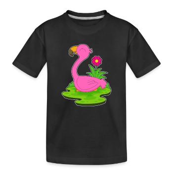 Fleur de flamant rose - T-shirt bio Premium Enfant - noir - Devant