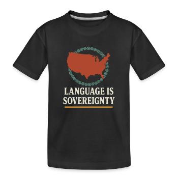 Indigene Sprache Revitalisierung Muttersprachler - Kinder Premium Bio T-Shirt - Schwarz - Vorne