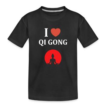 Qigong-Meditationssymbol - Kinder Premium Bio T-Shirt - Schwarz - Vorne