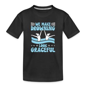 Synchronschwimmen Kunstschwimmen Wassersport - Kinder Premium Bio T-Shirt - Schwarz - Vorne