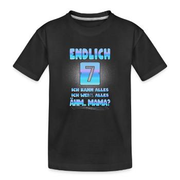 Cadeau 7ème anniversaire 7 ans Anniversaire des enfants - T-shirt bio Premium Enfant - noir - Devant