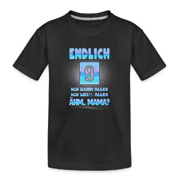 Cadeau d'anniversaire pour les 9 ans d'un enfant - T-shirt bio Premium Enfant - noir - Devant