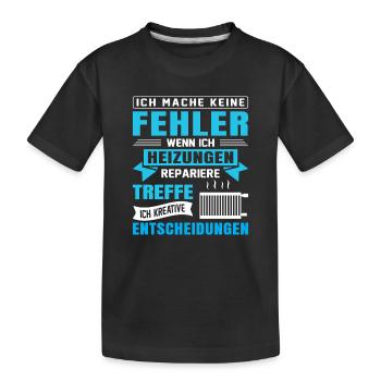Heating Engineer Heating Construction Plumber Plumber - Kids' Premium Organic T-Shirt - black - Front