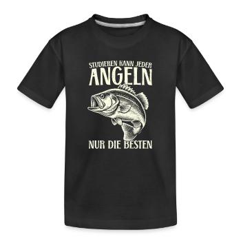 Tout le monde peut étudier la pêche uniquement le meilleur - T-shirt bio Premium Enfant - noir - Devant