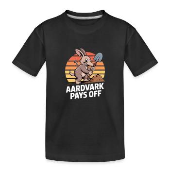 L'oryctérope récompense la motivation du fourmilier - T-shirt bio Premium Enfant - noir - Devant
