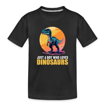 Dino Dinosaur Dinosaur - Kids' Premium Organic T-Shirt - black - Front