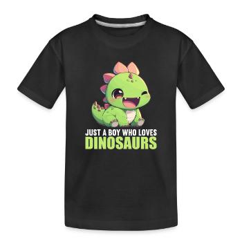 Dino Dinosaur Dinosaur - Kids' Premium Organic T-Shirt - black - Front