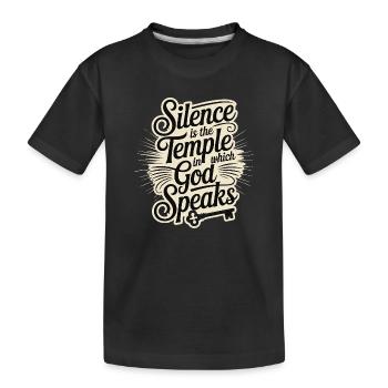Silence – God Speaks Design - Kinder Premium Bio T-Shirt - Schwarz - Vorne