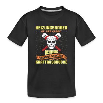 Heating Engineer Heating Construction Plumber Plumber - Kids' Premium Organic T-Shirt - black - Front