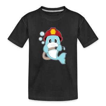 dauphin pompier tuyau d'incendie pompiers - T-shirt bio Premium Enfant - noir - Devant