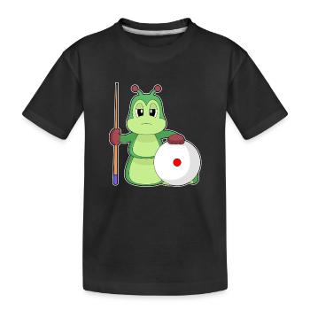 Raupe Billiard Queue - Kinder Premium Bio T-Shirt - Schwarz - Vorne