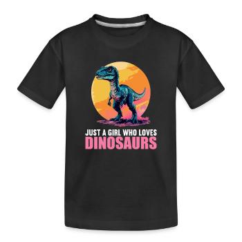 Dino Dinosaur Dinosaur - Kids' Premium Organic T-Shirt - black - Front