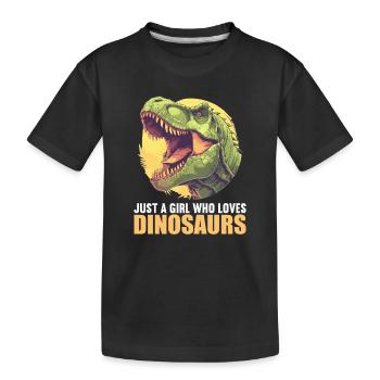 Dino Dinosaur Dinosaur - Kids' Premium Organic T-Shirt - black - Front