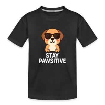 Chien mignon avec des lunettes de soleil et une police amusante - T-shirt bio Premium Enfant - noir - Devant