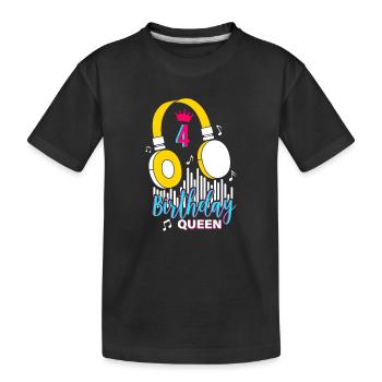 Birthday Queen 4th Birthday - Kids' Premium Organic T-Shirt - black - Front