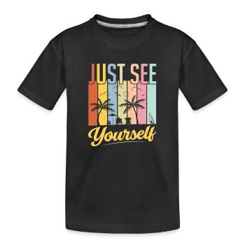 Inspirierende Selbstliebe Sonnenuntergang - Kinder Premium Bio T-Shirt - Schwarz - Vorne