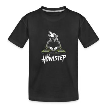 DJ Howlstep Wolf DJ Am Mischpult EDM - Kinder Premium Bio T-Shirt - Schwarz - Vorne